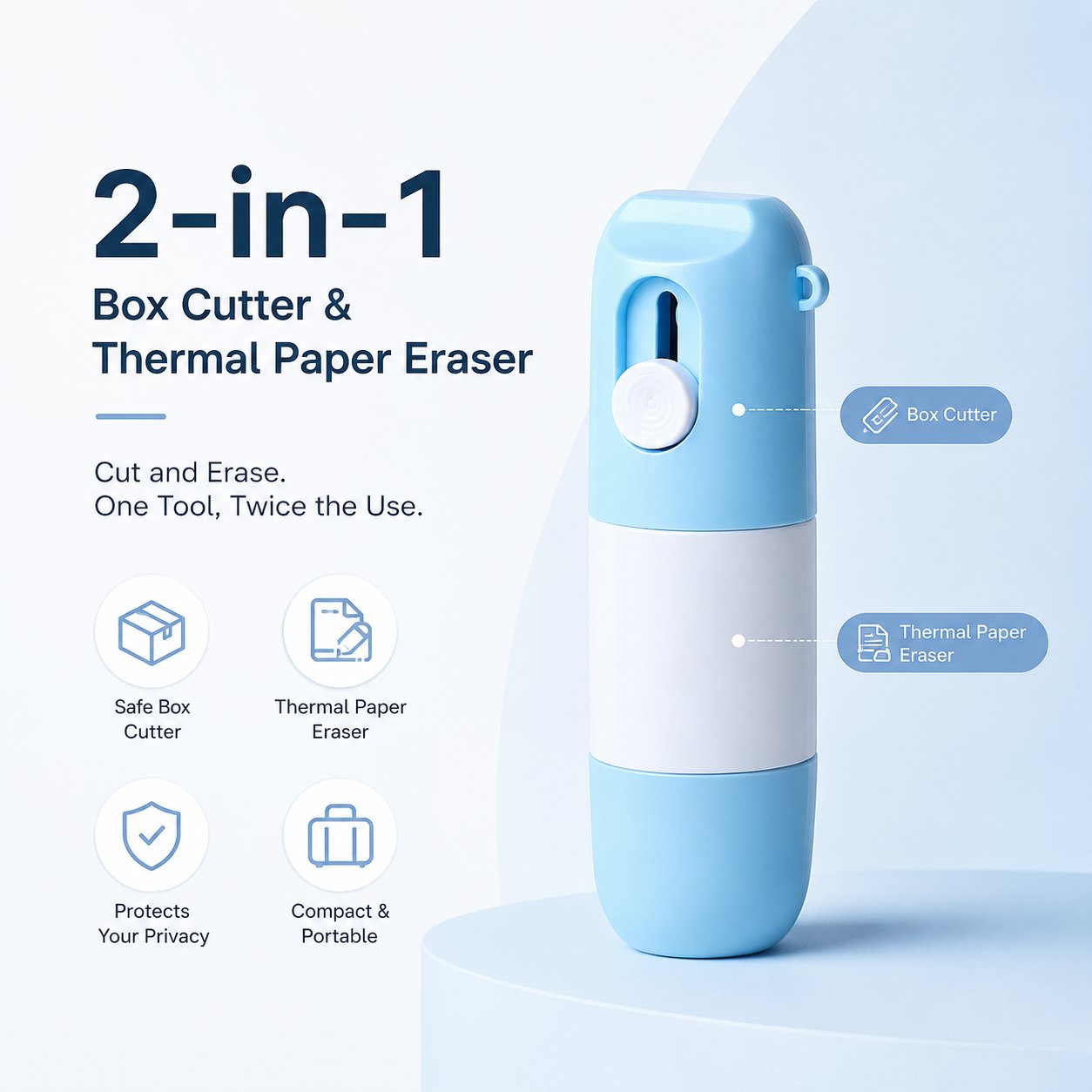 🔥Latest 2026 Privacy Protection Stamp – 50% Off🔥2-in-1 Box Cutter & Thermal Paper Eraser