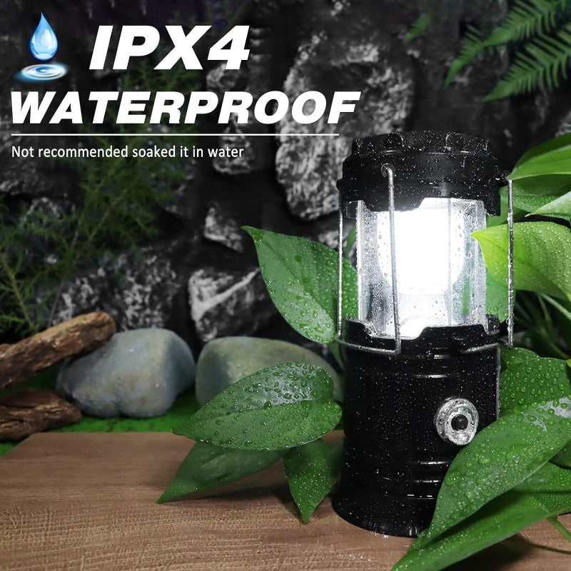 ⚡Outdoor Essential | Easy to Carry|Solar + USB Camping Lantern Flashlight