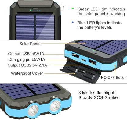 ✨Hot Seller | Portable Solar Power Bank with Built-in Adventure Light & Long-Lasting Battery Life