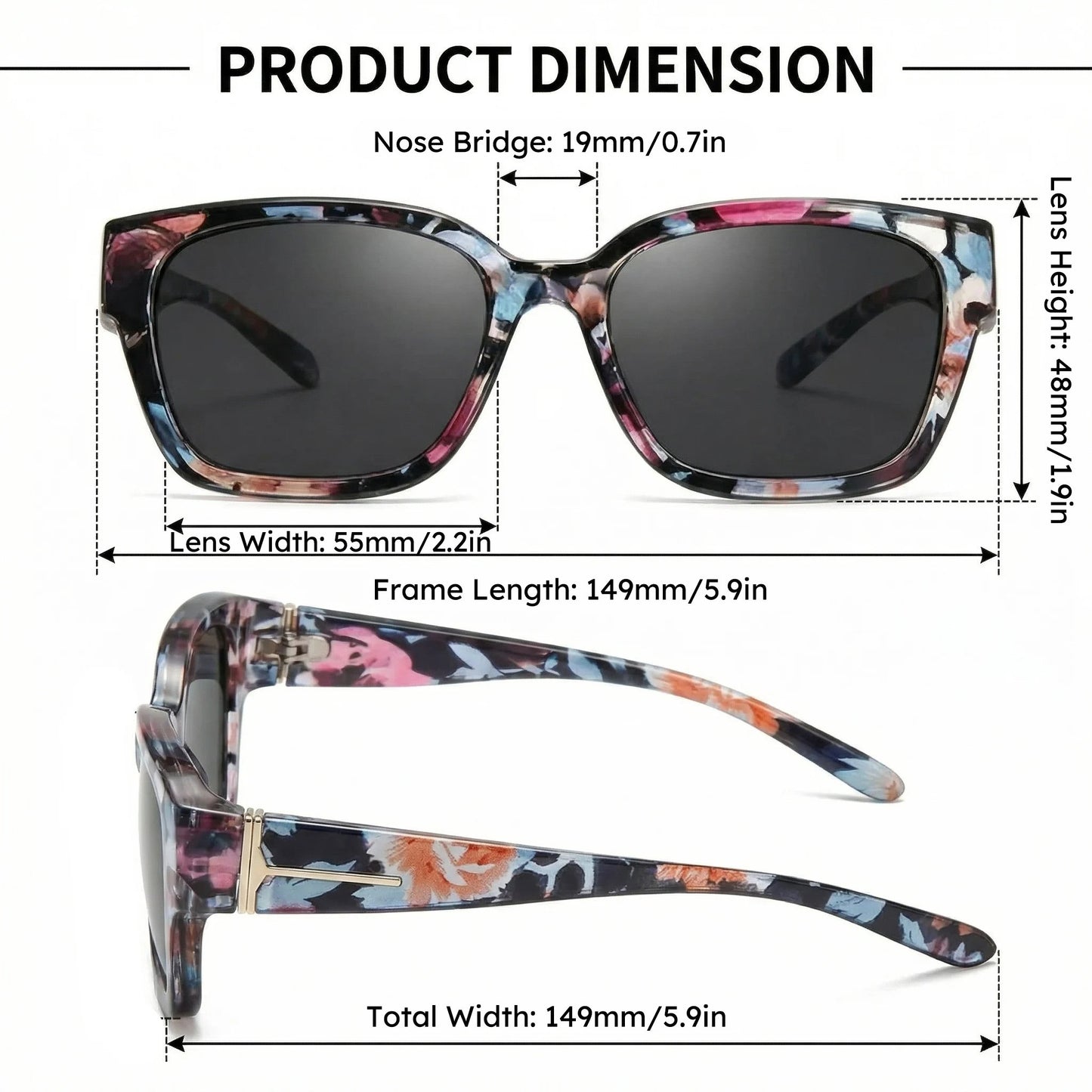 😎 Fitover Polarized Sunglasses for Myopia | UV400 & Anti-Blue Light | Ultra-Light Cat-Eye