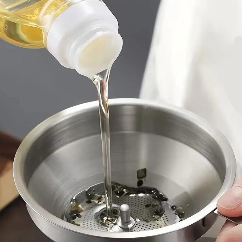 🍳Stainless Steel Funnel Set｜With Filter Strainer