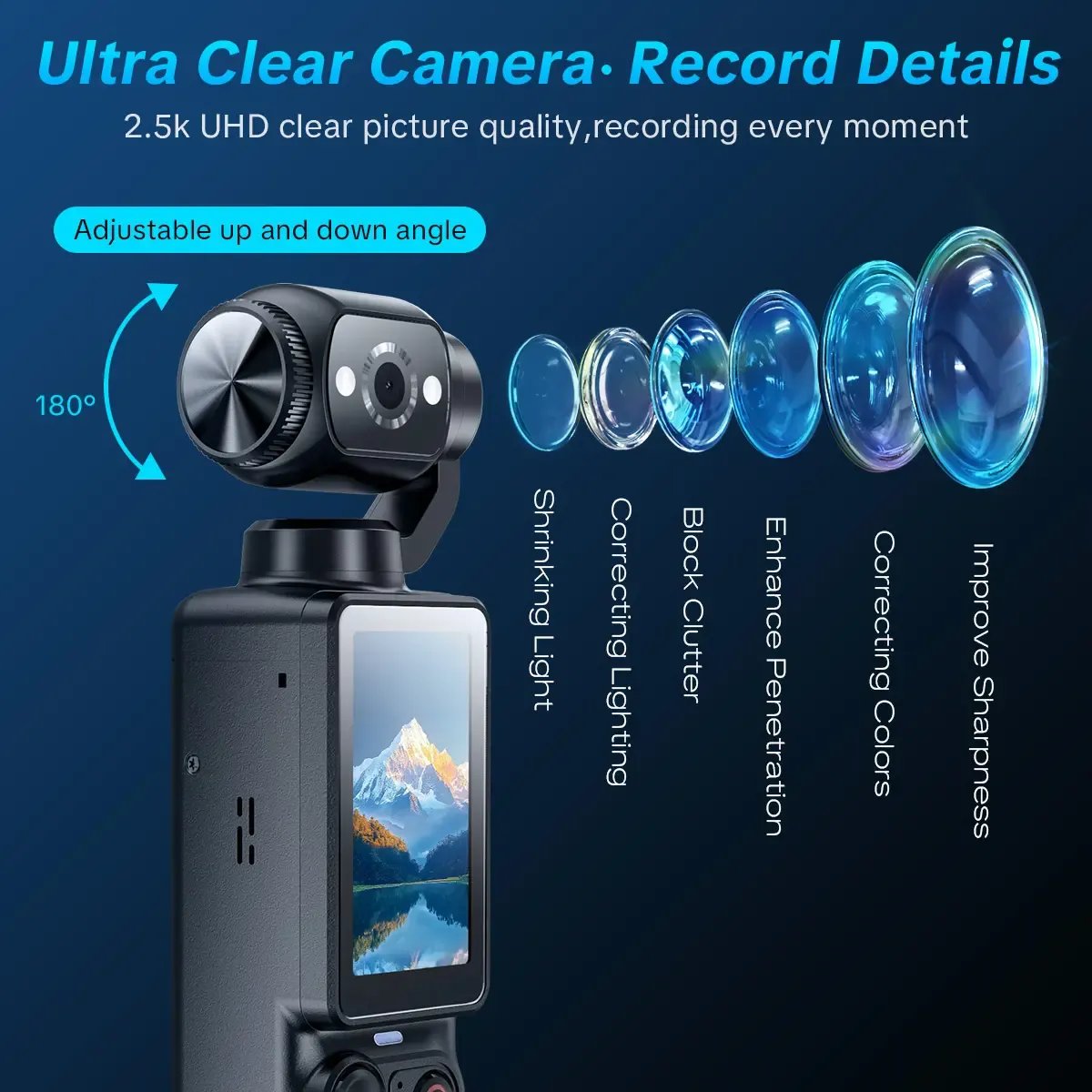 🎥 Upgraded Vlog Camera – 180° Rotating Lens, Full-Body Video Recorder