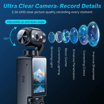🎥 Upgraded Vlog Camera – 180° Rotating Lens, Full-Body Video Recorder