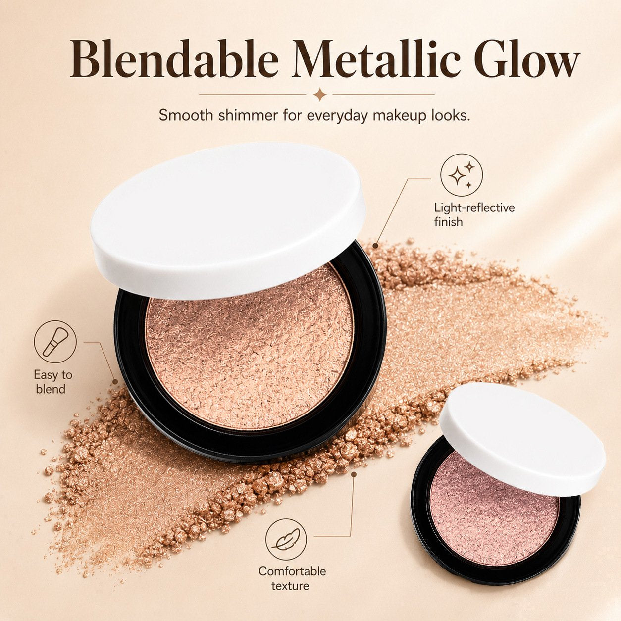 ⚡⚡Neueste Lidschattenkollektion 2026 – 50 % Rabatt |🎨💫 Multicolor Metallic Eyeshadow – Buildable, shimmering metallic eyeshadow