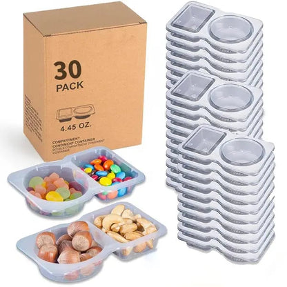 💥BUY 25 GET 25 FREE💥🥐Double Compartment Snack Containers With Lids
