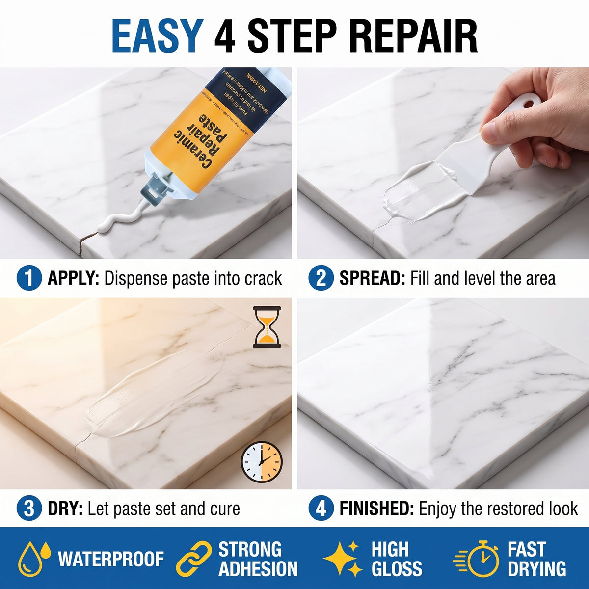 💕Buy 1 Get 1 Free🏠🛠Twin-Tube Ceramic Tile Repair Paste
