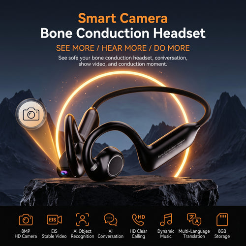 🔥50%OFF🔥Smart Camera Earphone Al Translator Wearable Headset