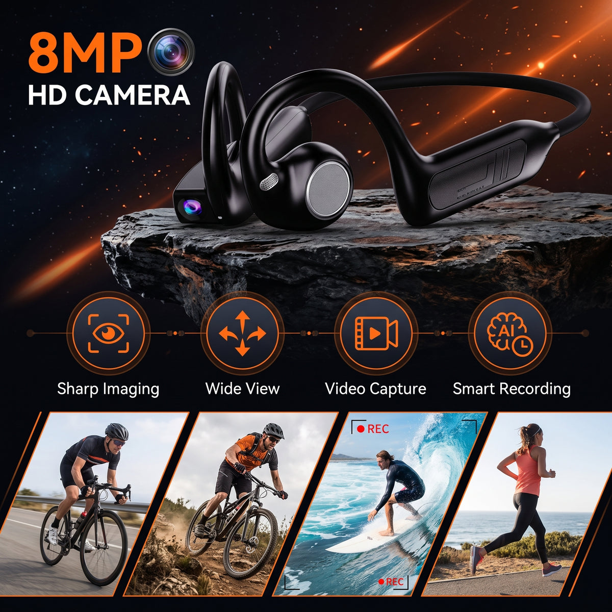 🔥50%OFF🔥Smart Camera Earphone Al Translator Wearable Headset