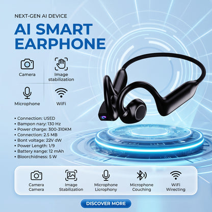 🔥50%OFF🔥Smart Camera Earphone Al Translator Wearable Headset