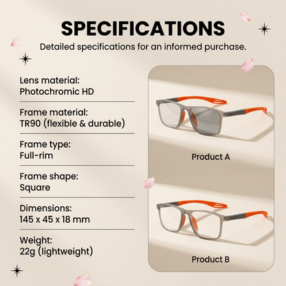 👓Buy 1 Free 1🔥 Photochromic Reading Glasses Smart Zoom Progressive Multifocal Lenses