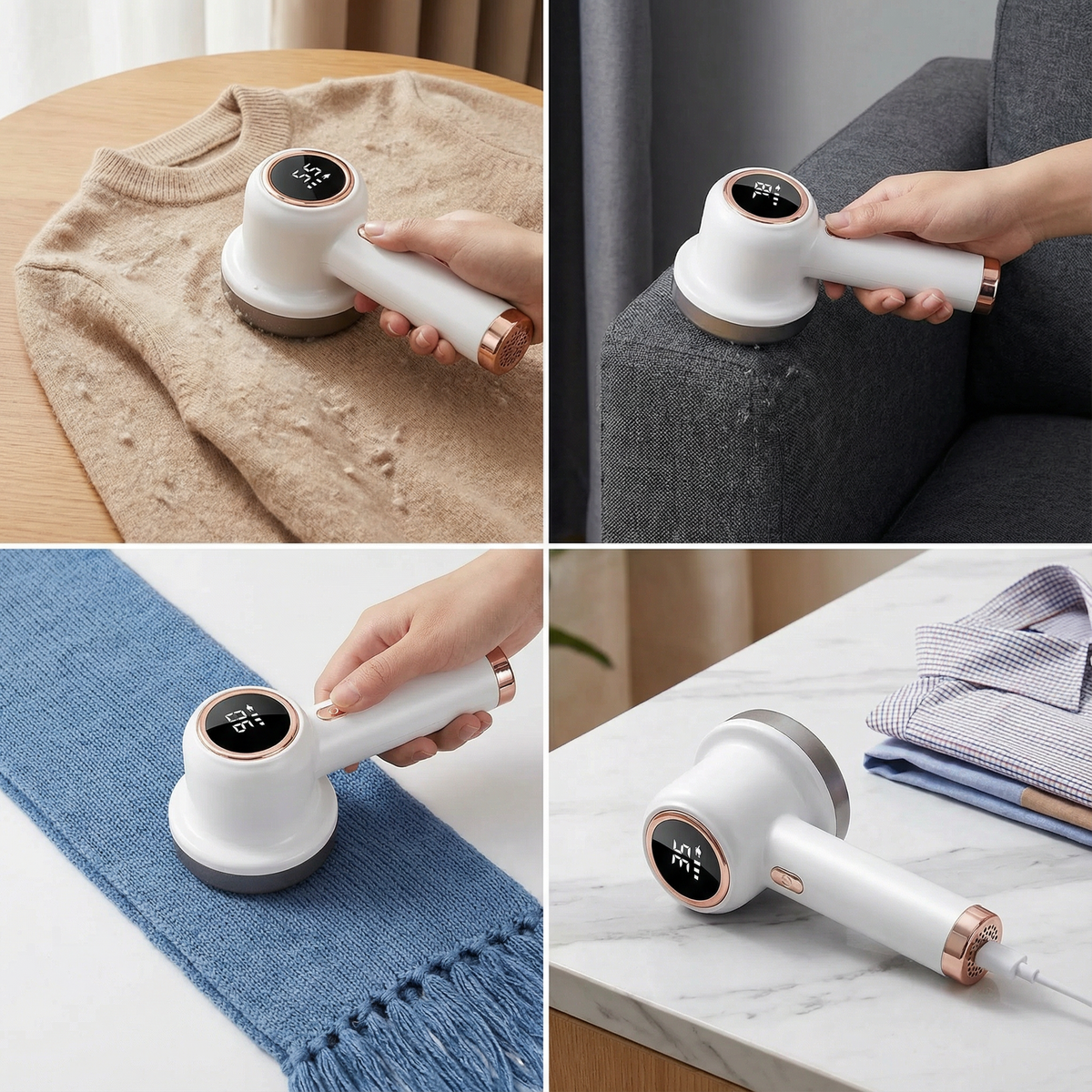 🔥50% off electric hair remover with LED display – rechargeable fabric shaver, 3 speed settings, large-capacity lint box