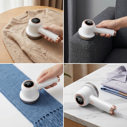 🔥50% off electric hair remover with LED display – rechargeable fabric shaver, 3 speed settings, large-capacity lint box