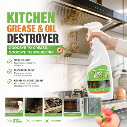 🔥BUY 1 GET 1 FREE🏆Heavy Duty Kitchen Degreaser Spray Powerful Grease Cleaner For Stovetops Ovens Range Hoods Counters And More