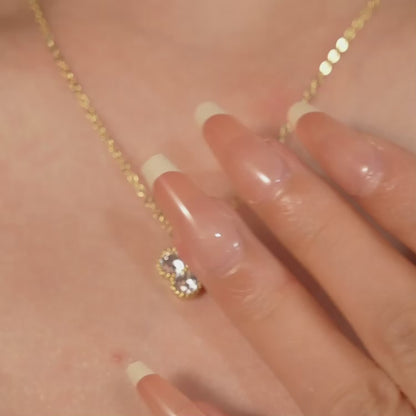 Mid-Year Special Offer - Heart-Shaped Moissanite Four-Leaf Clover Necklace Set