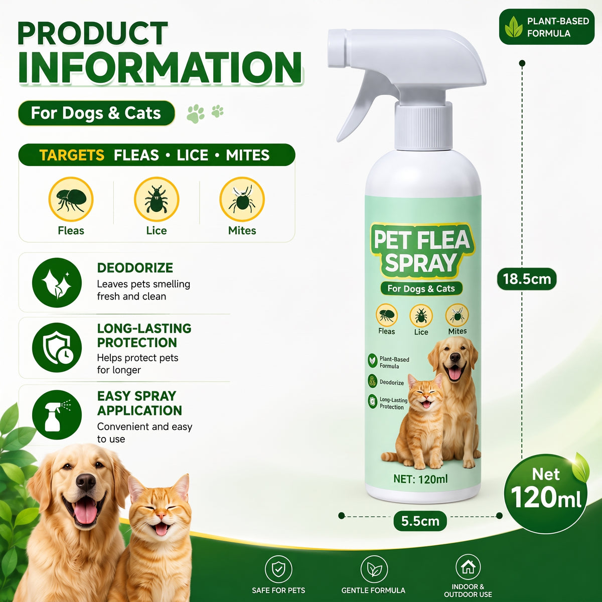 🥳2026 TOP PICK🥳 Pet Flea Spray – Plant-Based, Gentle Yet Effective🛡️💨