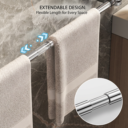 ✨50%OFF✨Adjustable Suction Cup Towel Bar No-damage Bathroom Towel & slipper Holder