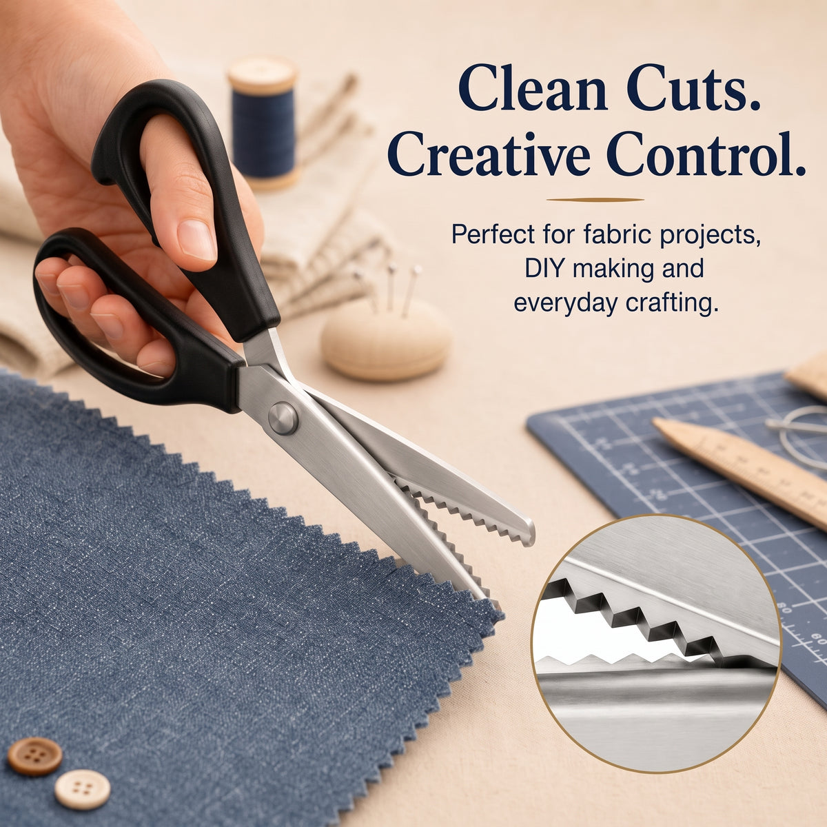 ✂️Professional Serrated Scissors for Sewing, Crafts & Everyday DIY Projects