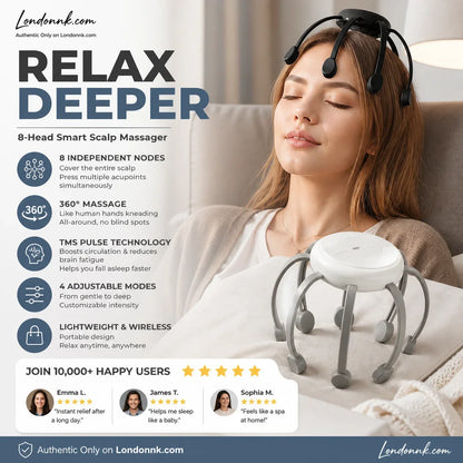 🐙Free Delivery💆‍♂️ Intelligent Octopus Head Massager🔋