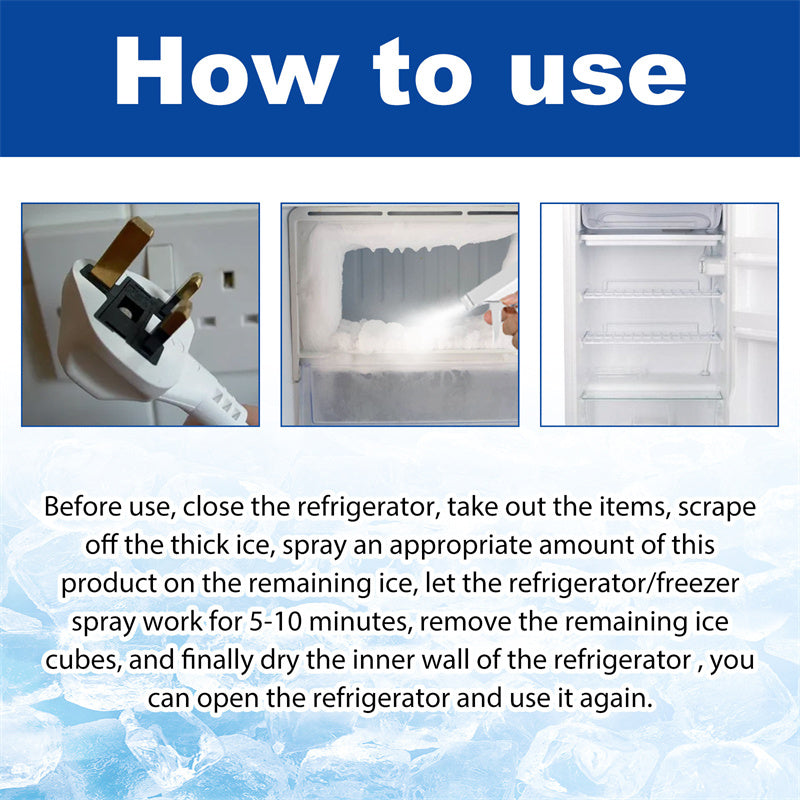 🔥LIMITED-TIME 50% OFF:£7.99‼️🧊Fridge Freezer Defrost Spray❄️Fast Efficient Ice Remover Household Deicing Cleaner