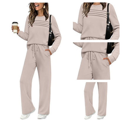 🔥LAST DAY SALE 50% OFF👍✨Women's 2026 UK Casual Crew Neck Top & Drawstring Pants Set