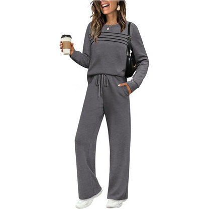 🔥LAST DAY SALE 50% OFF👍✨Women's 2026 UK Casual Crew Neck Top & Drawstring Pants Set