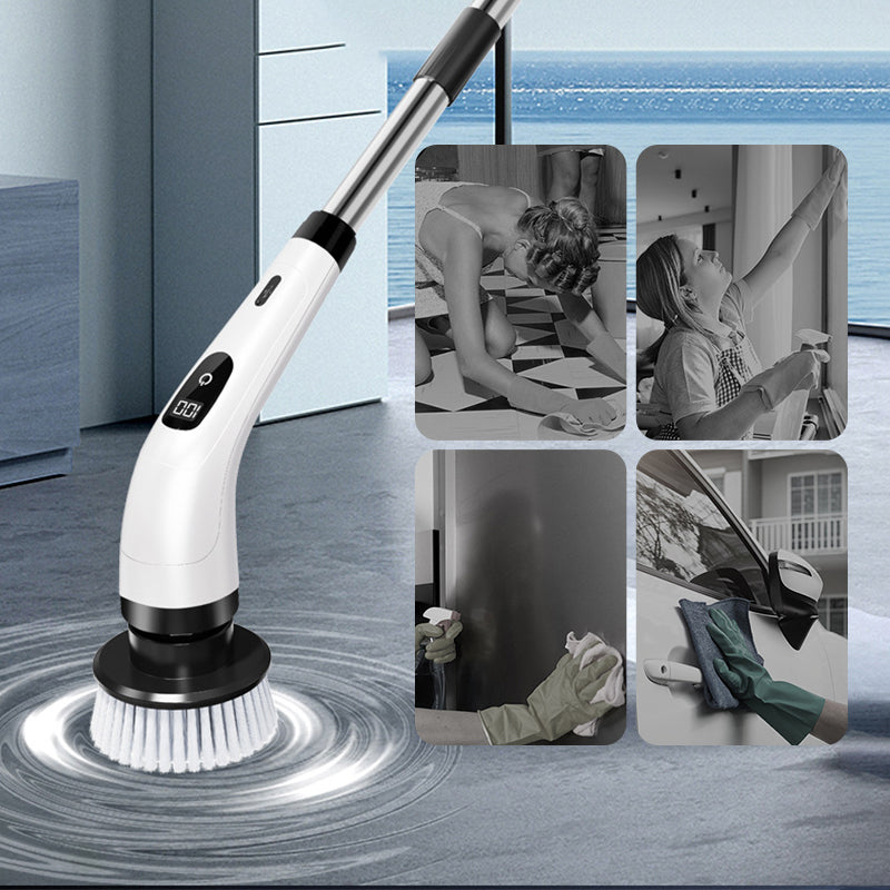 🧽 50% OFF LIMITED SALE! ✨ 9-in-1 Electric Cleaning Brush - 6 Interchangeable Heads with IPX7 Waterproof Rating for Bathroom & Car Cleaning 🚿🚗