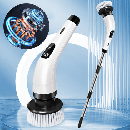 🧽 50% OFF LIMITED SALE! ✨ 9-in-1 Electric Cleaning Brush - 6 Interchangeable Heads with IPX7 Waterproof Rating for Bathroom & Car Cleaning 🚿🚗