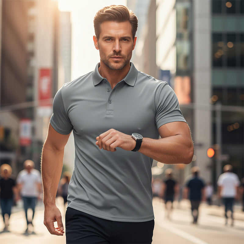 📢📢BIG SALE!!⏰50% OFF!!Men's Quick-Dry Short Sleeve Lapel T-Shirt