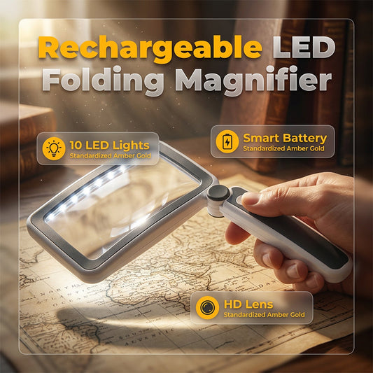 🔥 Clearance Sale – Portable Folding Magnifying Glass with LED Light