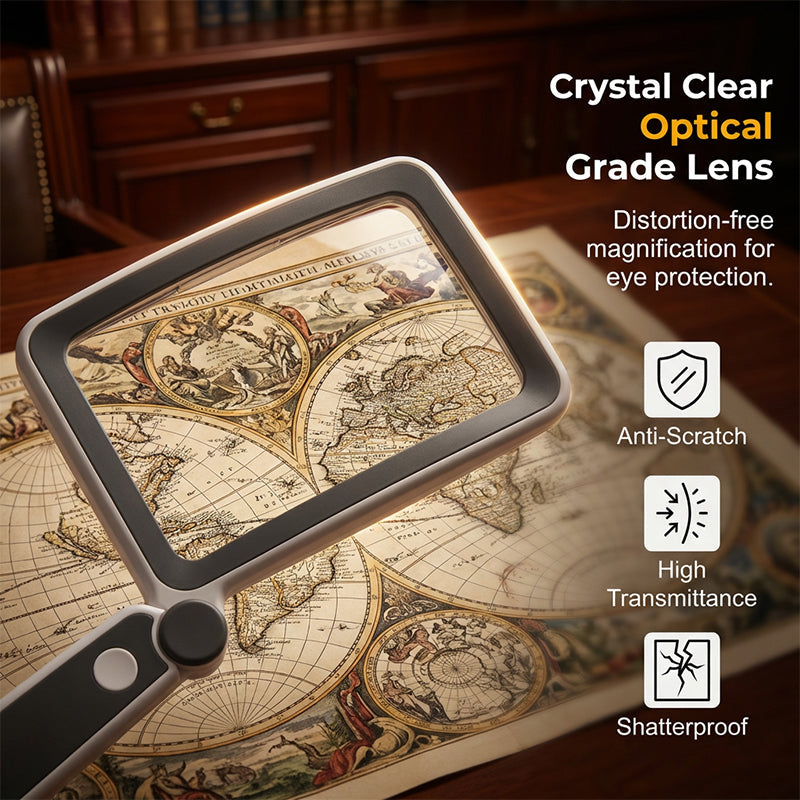 Pocket LED Magnifying Glass Folding Portable Lighted Magnifier for Reading Small Print Elderly
