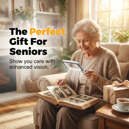 Pocket LED Magnifying Glass Folding Portable Lighted Magnifier for Reading Small Print Elderly