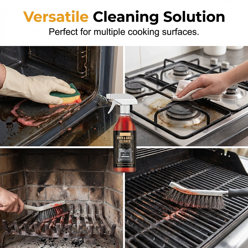 Fast-acting, highly effective grill degreasing spray