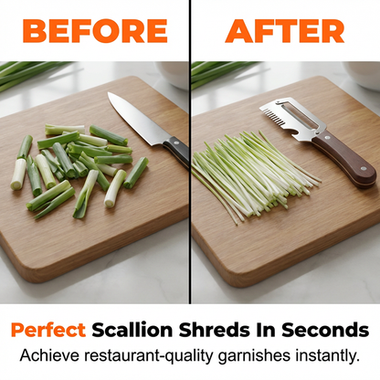 ⏰🔥Recently popular item, monthly sales exceeding 100,000, limited-time 50% off🔥3-in-1 Scallion Shredder & Peeler – Fast, Efficient & Must-Have Kitchen Tool ✨🍴