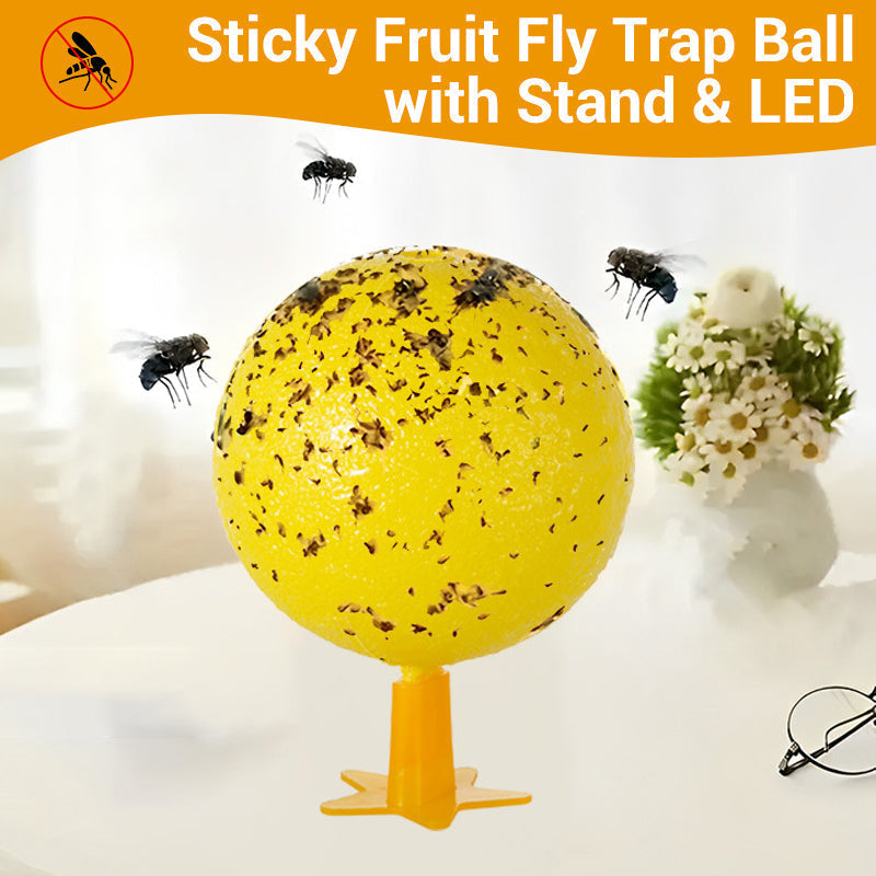 ⏰Buy one get one free🎁 Sticky fruit fly trap ball with stand and LED light
