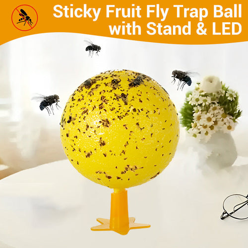 ⏰Buy one get one free🎁 Sticky fruit fly trap ball with stand and LED light