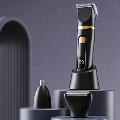 ⏳LIMITED TIME: 50% OFF! 🏆Luxe 3-in-1 Professional Men’s Grooming Set – T-Blade Trimmer, Foil Shaver & Nose Trimmer – With LED Display & USB Rechargeable