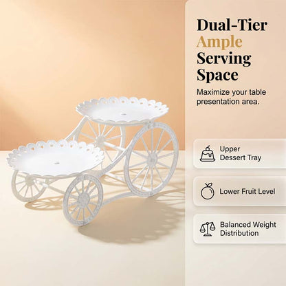 🍰 LIMITED-TIME 49% OFF! ✨ Two-Tier Carriage Serving Stand – Elegant, Heart Details, Tool-Free Assembly 🍽️