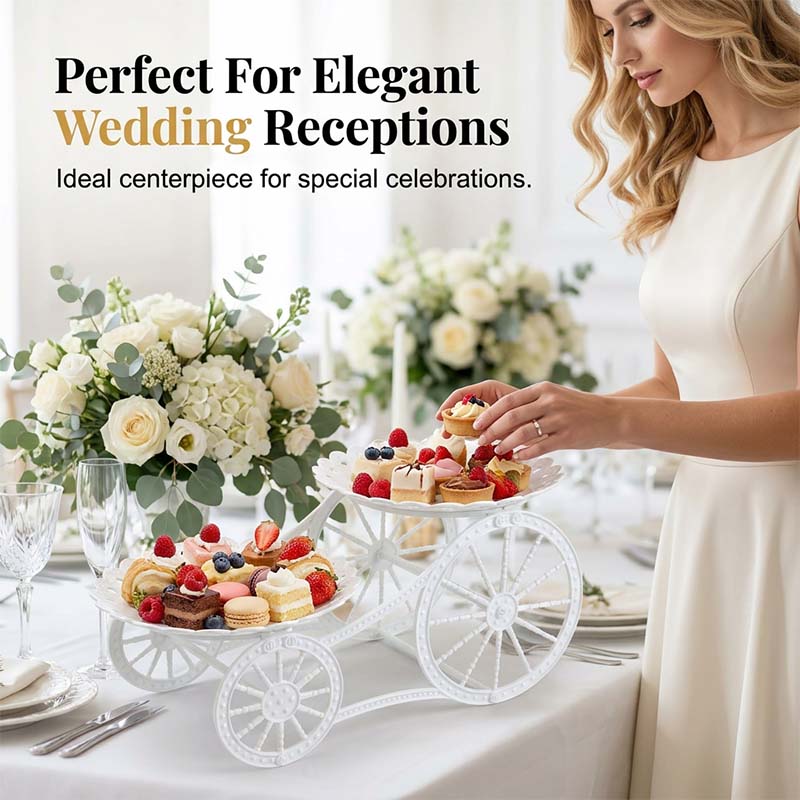 🍰 LIMITED-TIME 49% OFF! ✨ Two-Tier Carriage Serving Stand – Elegant, Heart Details, Tool-Free Assembly 🍽️