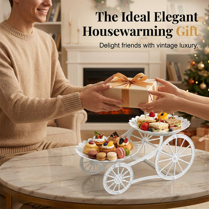 🍰 LIMITED-TIME 49% OFF! ✨ Two-Tier Carriage Serving Stand – Elegant, Heart Details, Tool-Free Assembly 🍽️