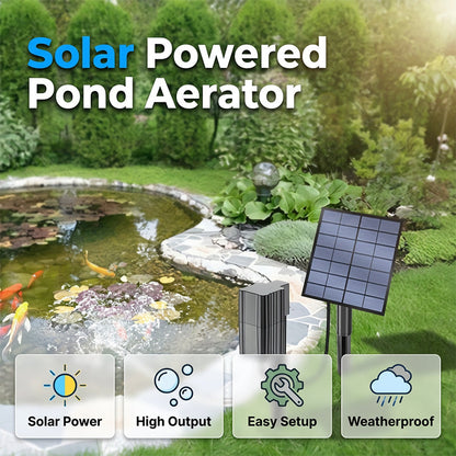 ⏳Recently popular items, 50% off for a limited time! ⏰Solar-powered pond aerator with air pump, easy to install, promotes fish health and keeps water clear🐟