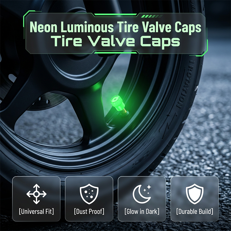 🌟🔩 Luminous Tire Valve Caps – Glow Green/Blue at Night | Universal Size | Dustproof & Rustproof 🛡️