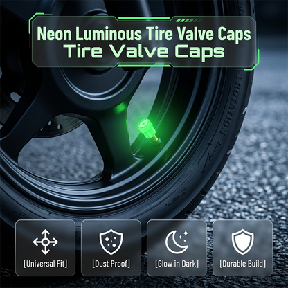 🌟🔩 Luminous Tire Valve Caps – Glow Green/Blue at Night | Universal Size | Dustproof & Rustproof 🛡️