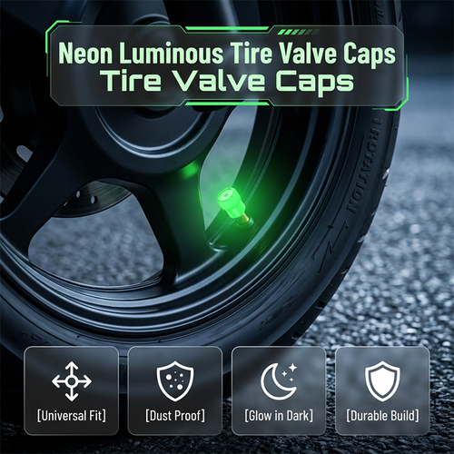 🌟🔩 Luminous Tire Valve Caps – Glow Green/Blue at Night | Universal Size | Dustproof & Rustproof 🛡️