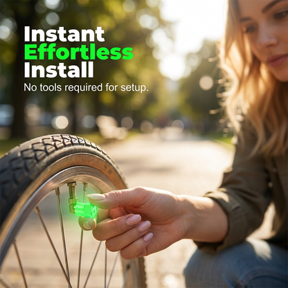 🌟🔩 Luminous Tire Valve Caps – Glow Green/Blue at Night | Universal Size | Dustproof & Rustproof 🛡️