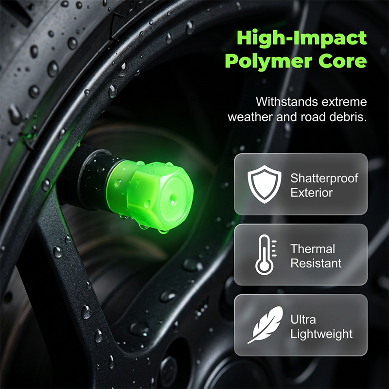 🌟🔩 Luminous Tire Valve Caps – Glow Green/Blue at Night | Universal Size | Dustproof & Rustproof 🛡️
