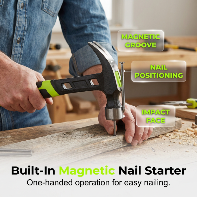 🔨🏗️ Durable, multi-purpose claw hammer – professional-grade and heat-treated – non-slip handle; ideal for framing, demolition, or DIY projects – durable and well-balanced 🛠️