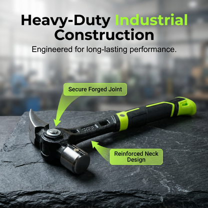 🔨🏗️ Durable, multi-purpose claw hammer – professional-grade and heat-treated – non-slip handle; ideal for framing, demolition, or DIY projects – durable and well-balanced 🛠️