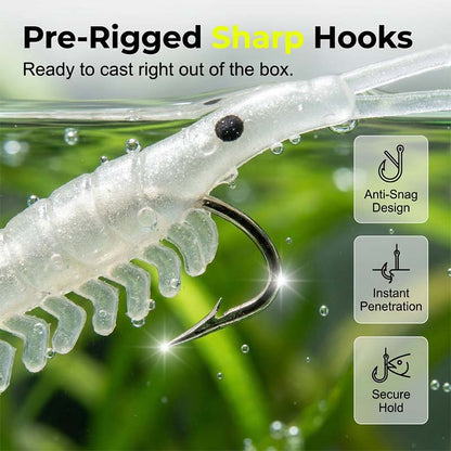 Bestselling item 50% off - 50 realistic shrimp lure kit (with hook)