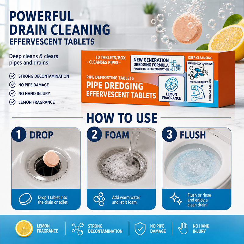 🔥Limited-time 50% off🚿 Fast-acting drain cleaner effervescent tablets—instantly remove stubborn blockages and odors.