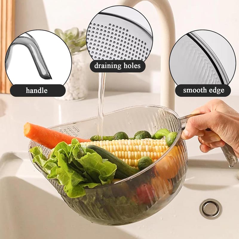🍚 LIMITED-TIME 50% OFF! ✨Multipurpose Rice Washing Bowl Strainer with Handle